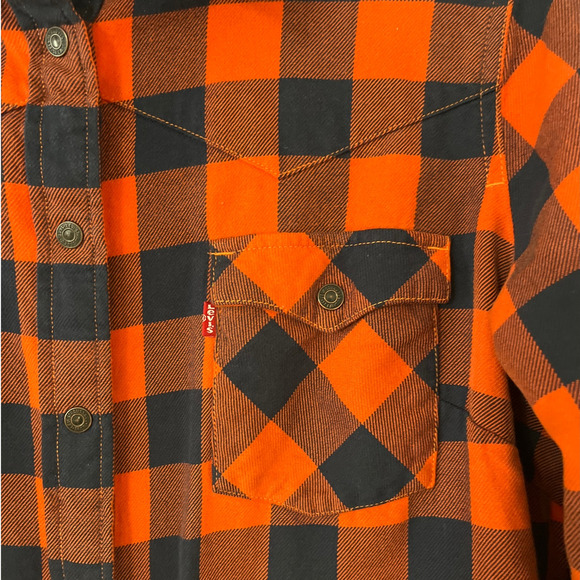 Levi's Chicago Bears NFL Plaid Barstow Western Snap Button Up Shirt Size Large - Picture 9 of 12